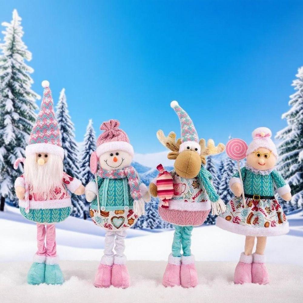 Creative Santa Claus Retractable Doll Pink Retractable Legs Doll Decoration  Party Favors