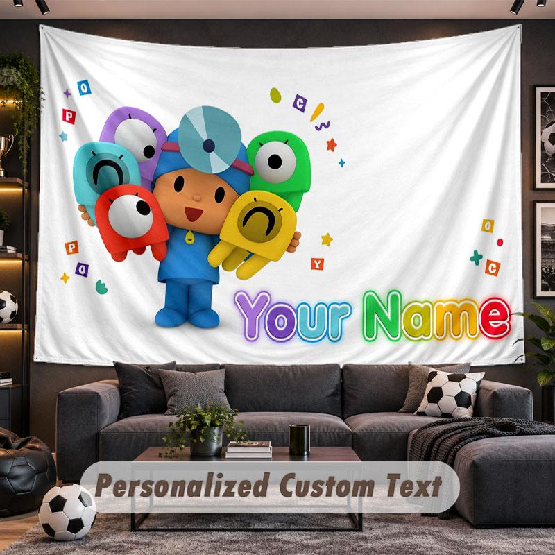 Wall Hanging Tapestry Custom NamePocoyó Pattern Personalized Printed Fabric Wall Decor