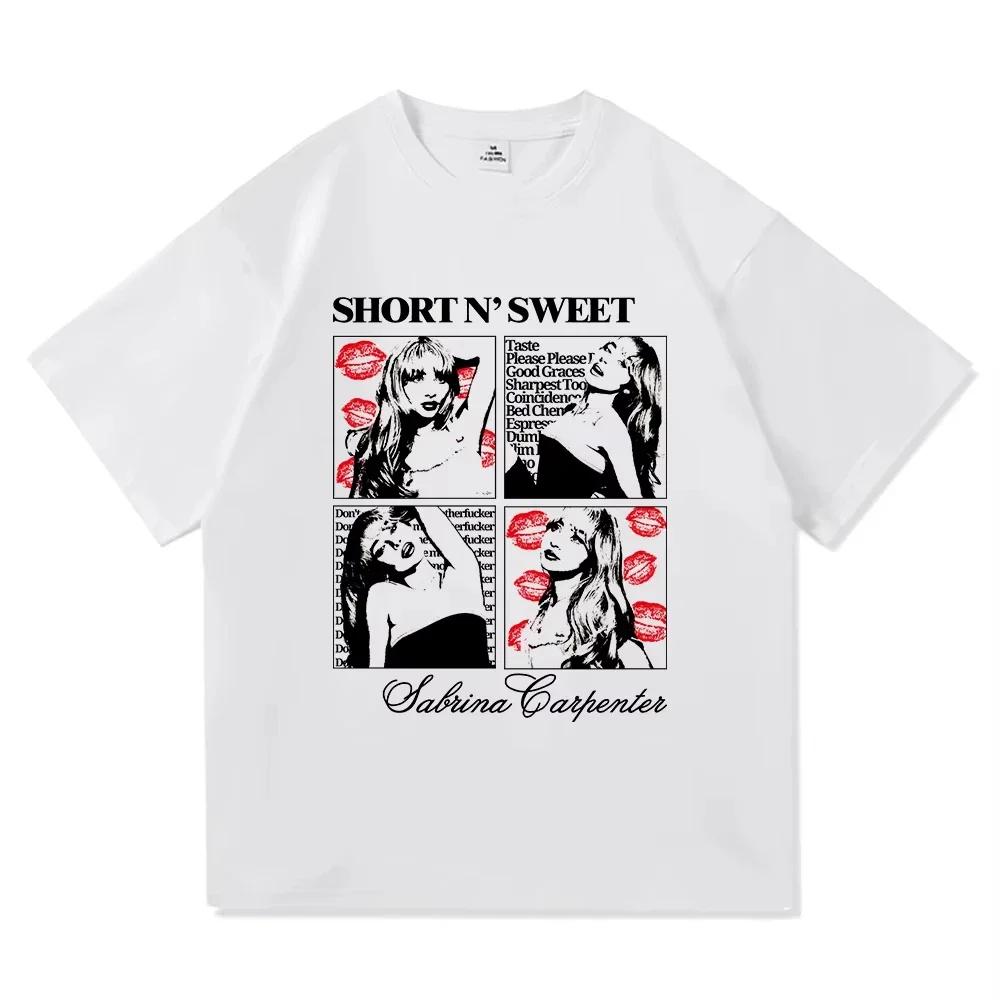 Sommer Neu Sabrina Carpenter Short N' Sweet Tour 2025 T-Shirt Mode Vintage T-Shirt Damen Hochwertig Atmungsaktiv Tees Shirt