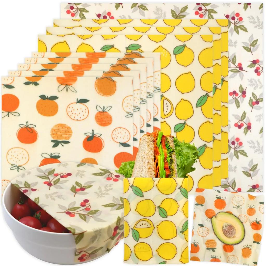 Reusable Beeswax Wrap Eco-Friendly Beeswax Wraps For Food Bread Sandwich Wrapper - Organic, Sustainable Zero Waste Food Storage