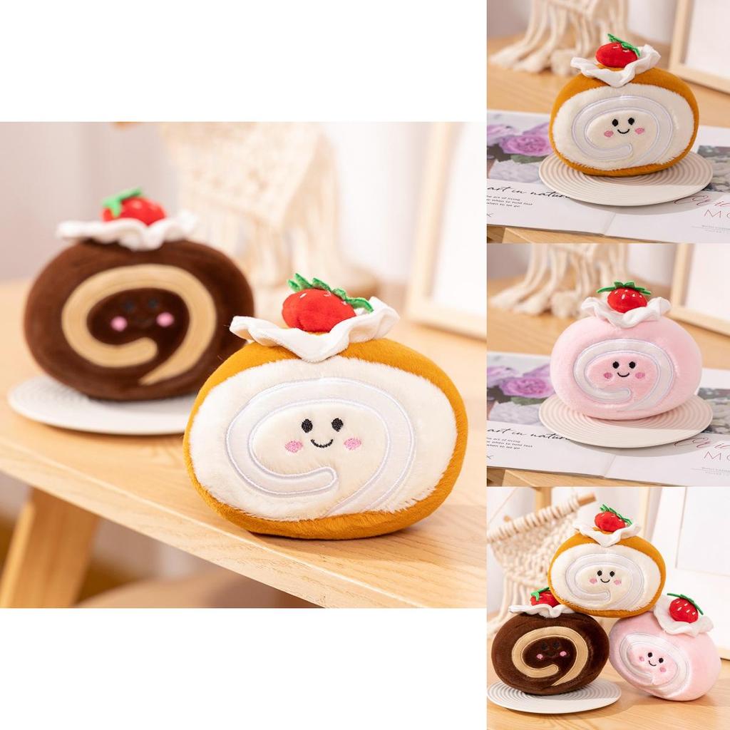 Entzückendes Erdbeer-Biskuitrolle Plüschtier mit weicher Kurzplüsch-Füllung für Mädchen