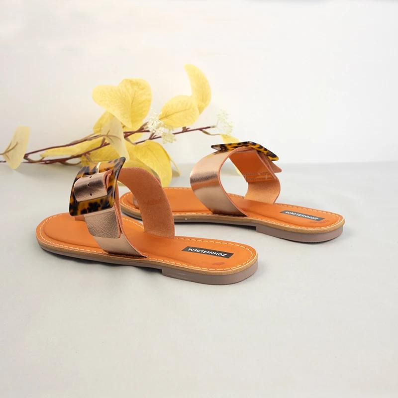 Fashion Women's Slides Summer Fashion Ladies Flat Shoes Casual Outdoor Travel Beach Woman Flip-flops Buckle Design Slippers Big Size