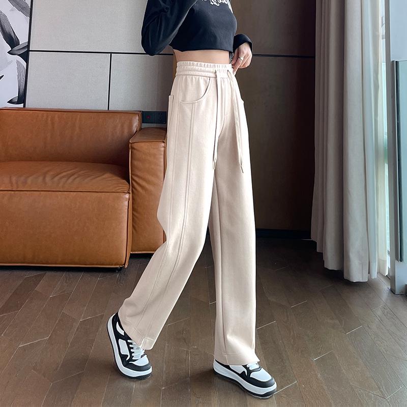 

Пике Уличная одежда Высокая талия Широкие штанины Кулиска Спортивные штаны 4XL (Approx. 85-100 kg) бежевый/абрикосовый