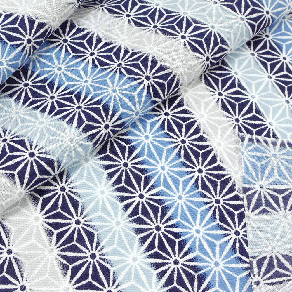Hamamonyo Tenugui Hemp Leaf Stripe Kon