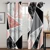 3D Moderne Klassisk Marmor Grønt Gull Elegant Grå 2 Panel Tynn skyggelegging Polyester Vindusgardin for soverom Stueinnredning