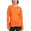 Terrex Comfortable Versatile Fashion Solid Color Long Sleeve Regular T-Shirt Women Tops Orange JN5326