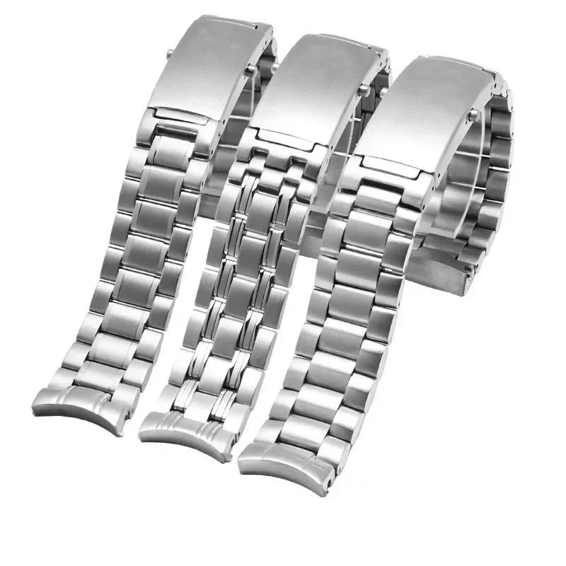 High Quality Silver 316L Stainless Steel Watch Bands Strap For Omega Seamaster Speedmaster Planet Ocean Belt 18mm 20mm 22mm
