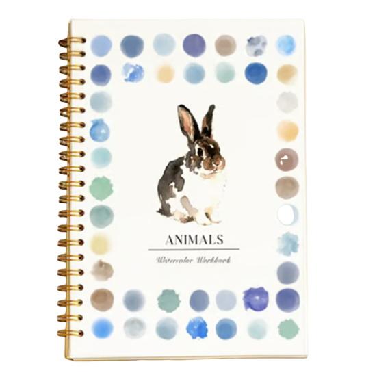 Watercolor Workbook Coloring Book Step-by-Step Tutorials for Animals Flowers Beginner Friendly Painting Kit for Learning Stress Relief