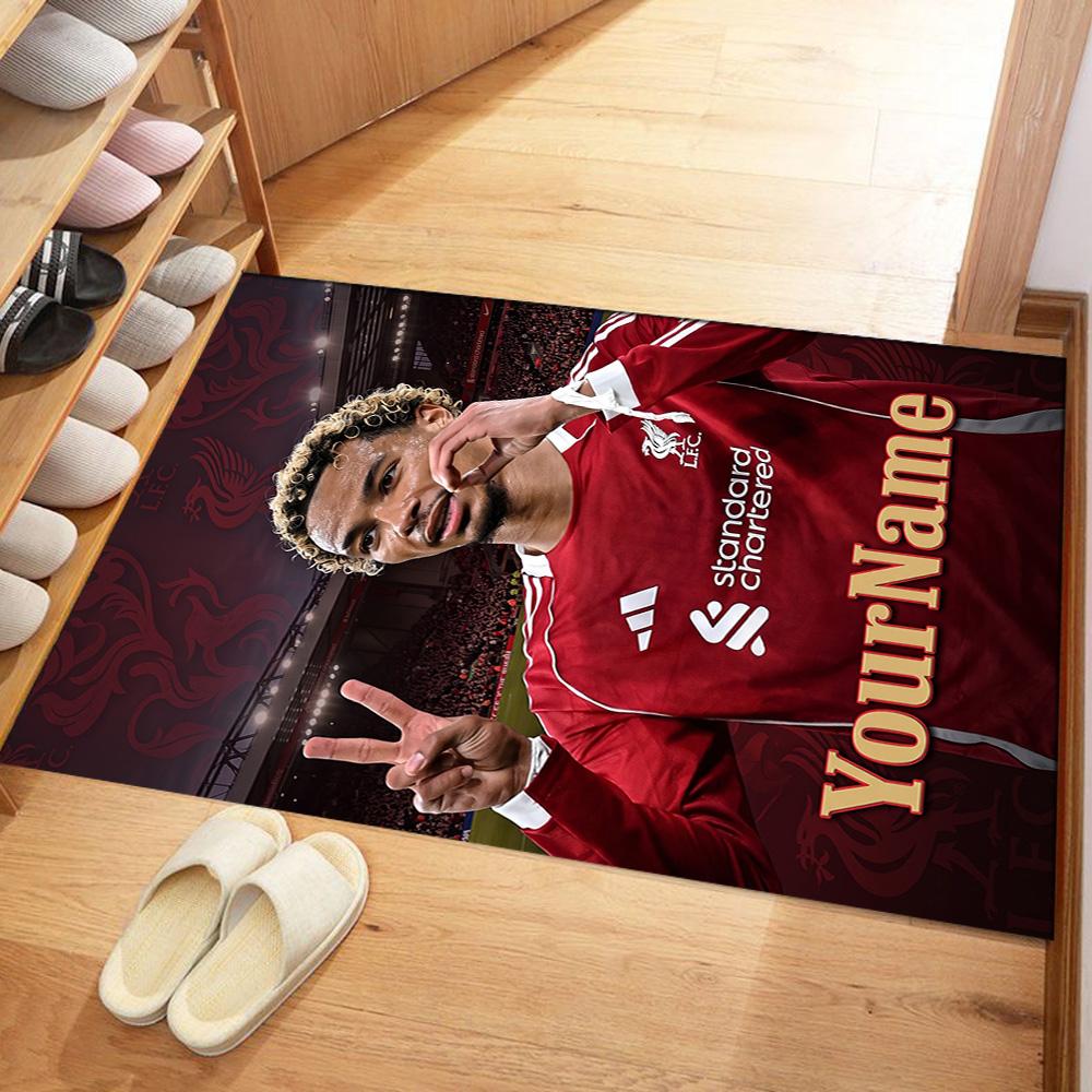 Liverpool Personalized Name Floor Rug Office Rug Perfect for Bedrooms Balcony Outdoor Game Room Antislip Carpet Anime Office Decor Wedding Party Gift