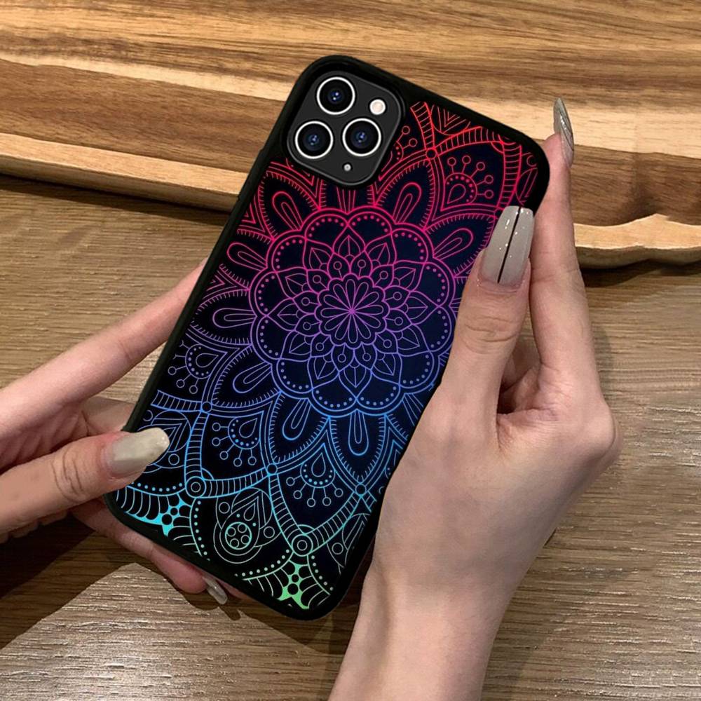 Luxury Art Mandala Phone Case Silicone PC+TPU For For IPhone 11 12 13 14 15 16 Plus Pro Max Cover