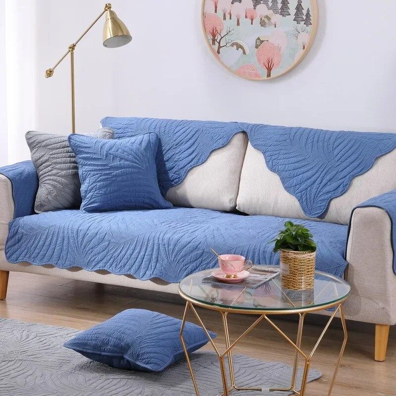 Moderní japonský potah na pohovku Super měkká bavlněná látka Protiskluzové podsedáky na pohovku Potah Zesílená prošívaná pohovková deka Kryt na gauč