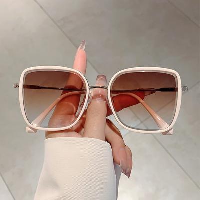 Mode Neue Gradienten Metall Sonnenbrille Retro Damen Großen Rahmen Brille Sommer Im Freien Fahren Reise UV400 Brillen