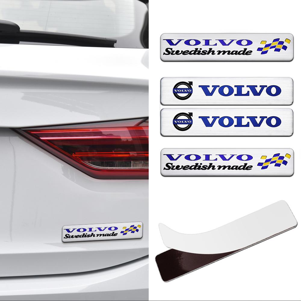 1/2pcs Car 3D Aluminum Badge Side Body Rear Trunk Window Stickers Accessories For Volvo Rdesign T6 AWD C70 S40 S60 S70 S80 S90