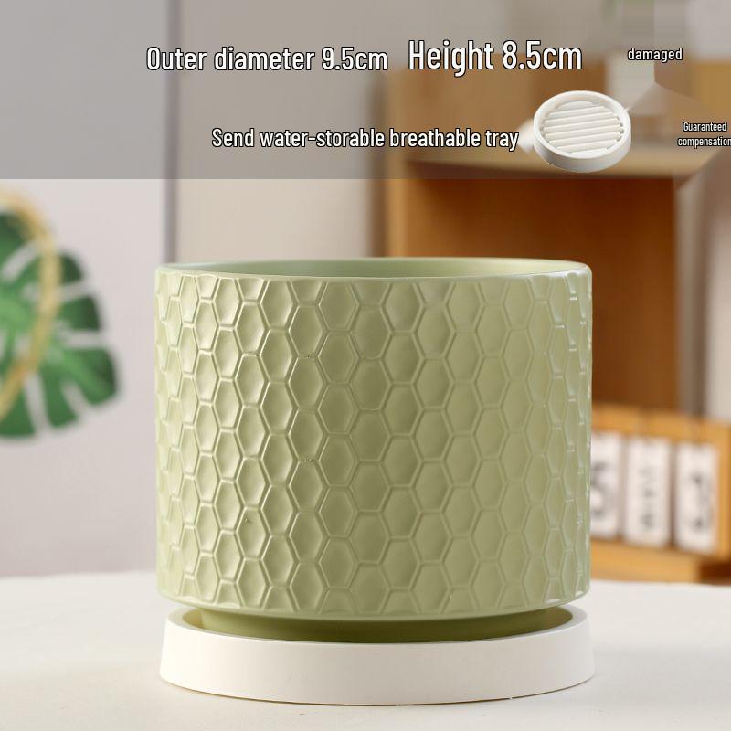 Nordic Style White Ceramic Succulent Pot with Four Compartments