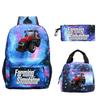 Printed children's personalized backpack, primary and secondary school student meal bag, pencil case