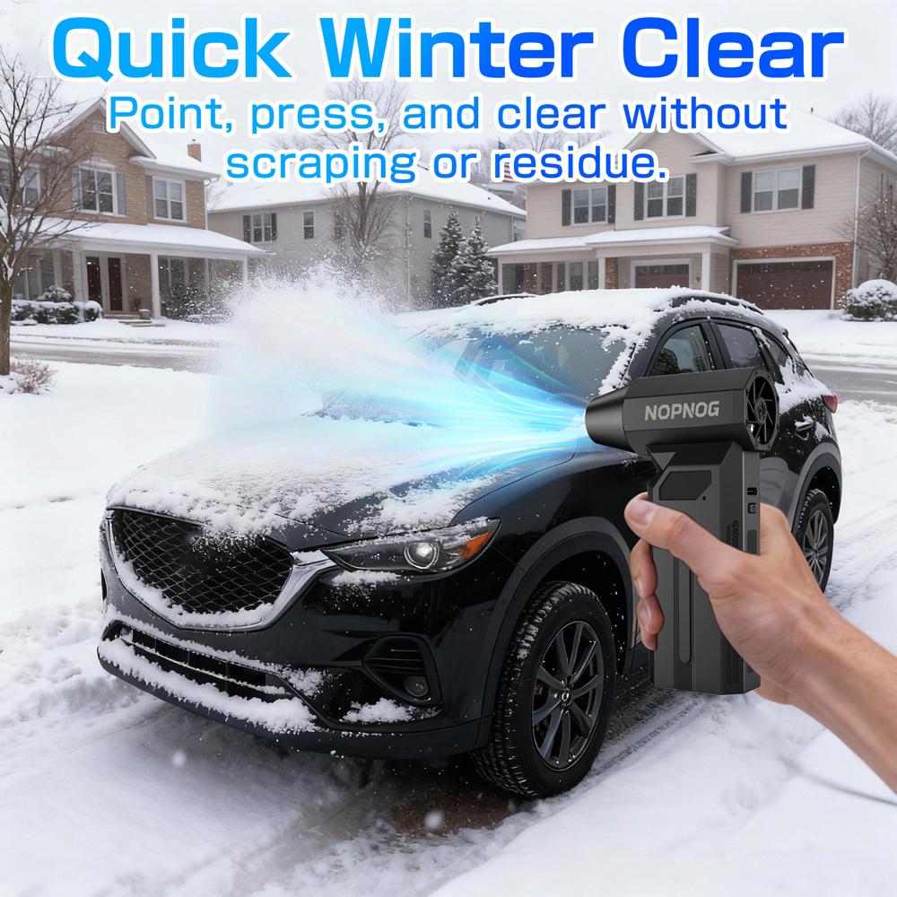 Wireless 140000RPM LED Light with Multiple Outlet Nozzles 4-speed Adjustable Car Snow Removal, Portable Strong Blowing Electric Turbojet Fan