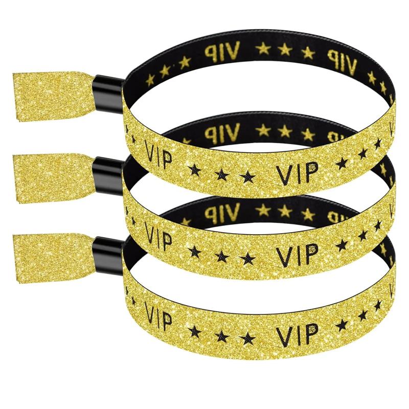 

50/100 шт. VIP Тканевый Браслет для Мероприятий Однотонные Тканевые Браслеты для Мероприятий VIP Браслеты Свадебная Вечеринка Мероприятия Концерты Ярмарки 50pcs золотистый