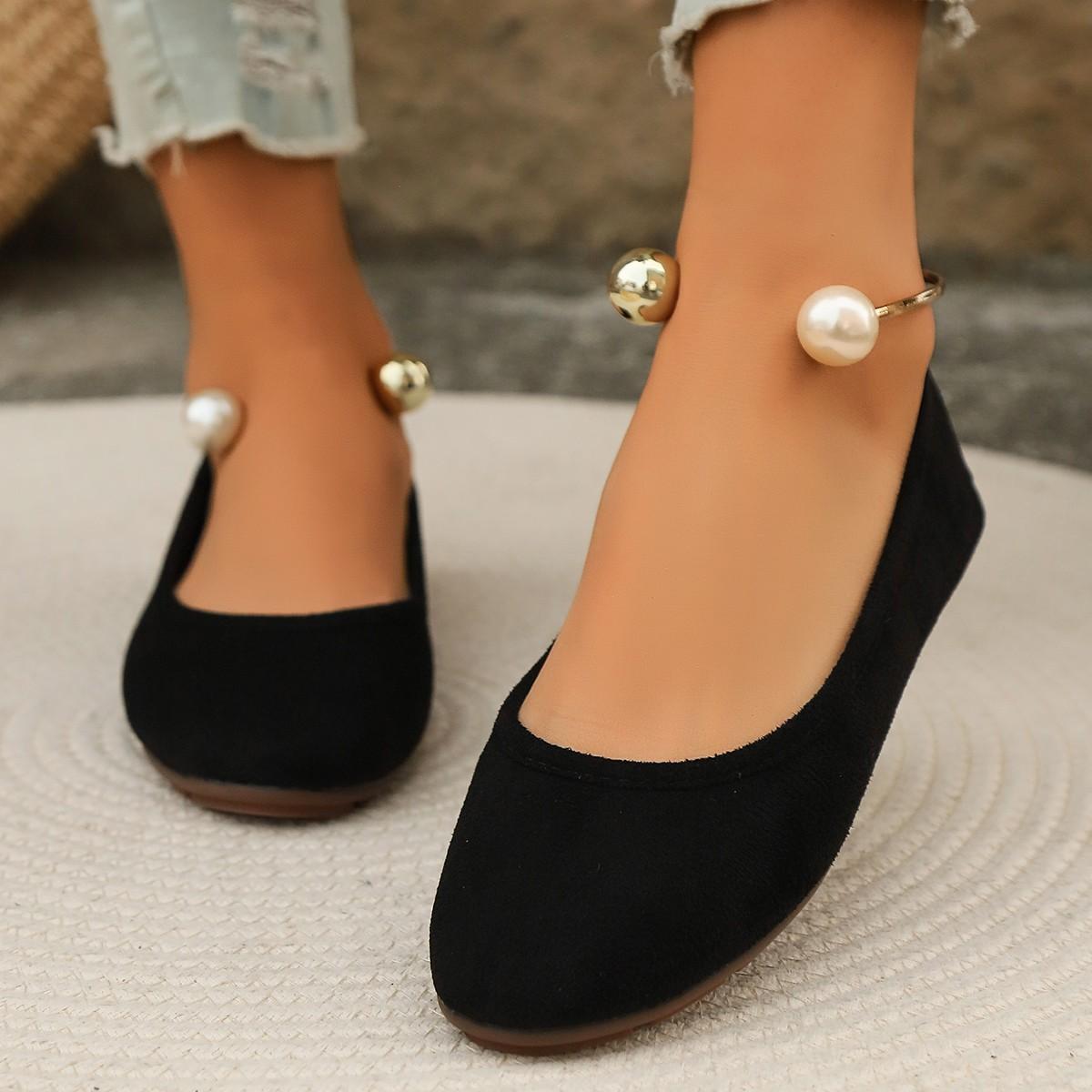 

Мода Новые Весна/Осень Женские Туфли На Плоской Подошве Круглые Носки Неглубокие Туфли Для Женщин Платформа Плоские Мокасины Уличные Туфли Слипоны Металлические Украшения 44 чёрный