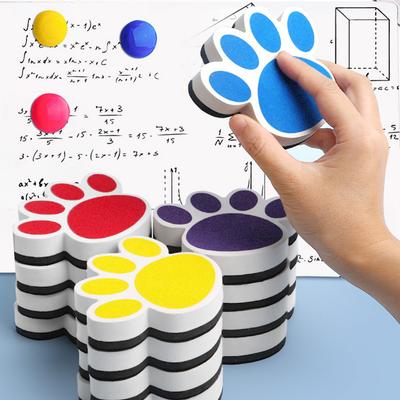 Vibrant Color Non-Scratch Surface Ergonomic Grip Magnetic Whiteboard Eraser Cartoon Bear Footprints EVA Blackboard Eraser
