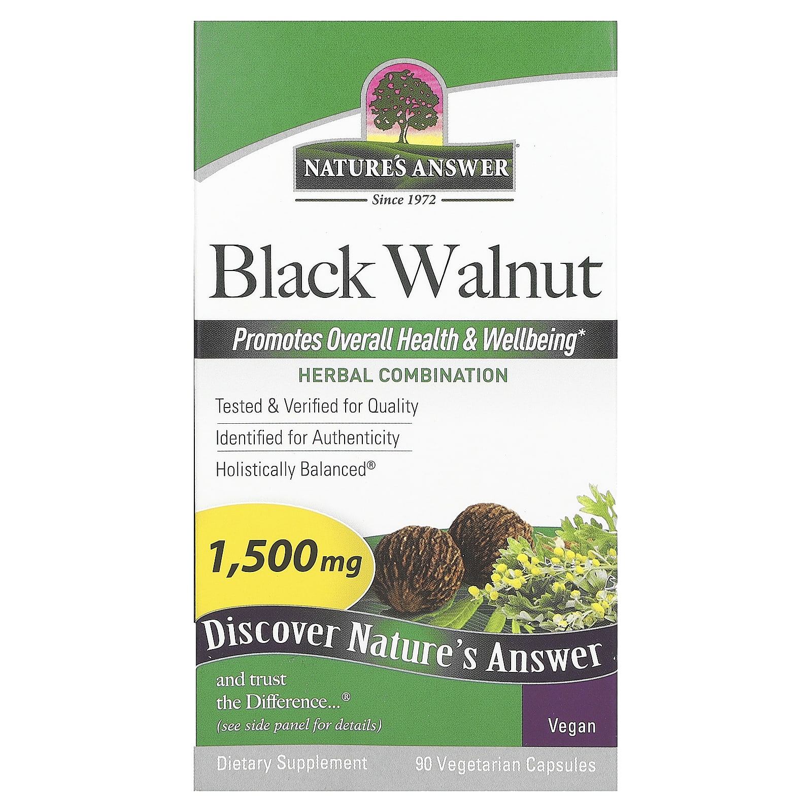 

Nature S Answer, Black Walnut, 1,500Mg, 90 Veggie Caps (500Mg per Capsule)