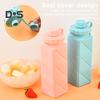 Silicone Foldable Water Bottle 610ml Leakproof Collapsible Water Bottle for Travel Camping Hiking Sports Outdoor BPA Free Portable Reusable Water Cup