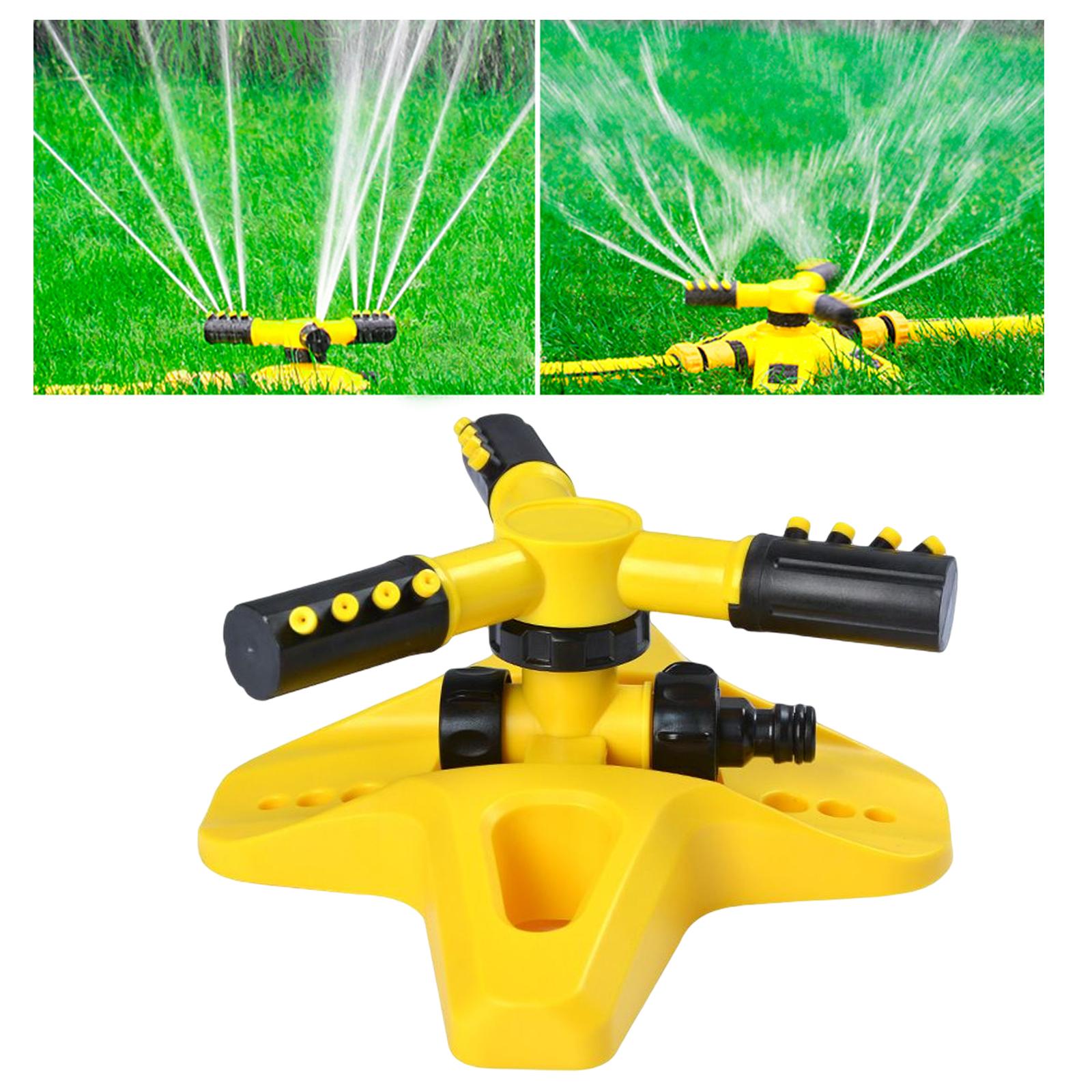 Water Sprinkler Automatic Oscillating Sprayer Lawn Nozzle for Plants Garden жёлтый