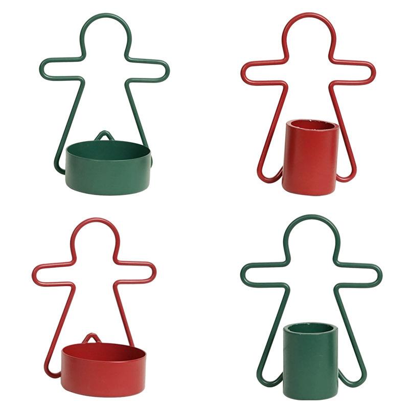 1 Stück Lebkuchenmann Kerzenständer Ornament Weihnachtsthema Feiertagsatmosphäre Mini Kerzenhalter, Geeignet für Heim-Feiertags-Partydekoration