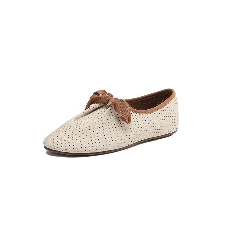 

Мода 2025 Новая Мода Женская Обувь из Коровьей Кожи Модные Лоферы на Плоской Подошве со Шнуровкой и Круглым Носком Женские Лоферы Женские Повседневные Кроссовки Уличный Стиль 34 бежевый