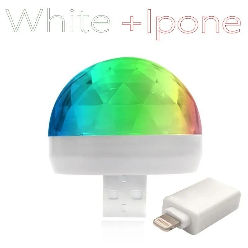 Lumină ambientală LED pentru mașină DJ RGB Mini Colorată Interfață sunet muzică Atmosferă petrecere de sărbători Lampă interioară cupolă portbagaj