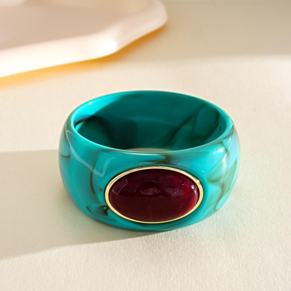 Smudging Acrylic Bangle Bohemian Retro Hand Ring Exaggerated Irregular Wide Bracelet Girls