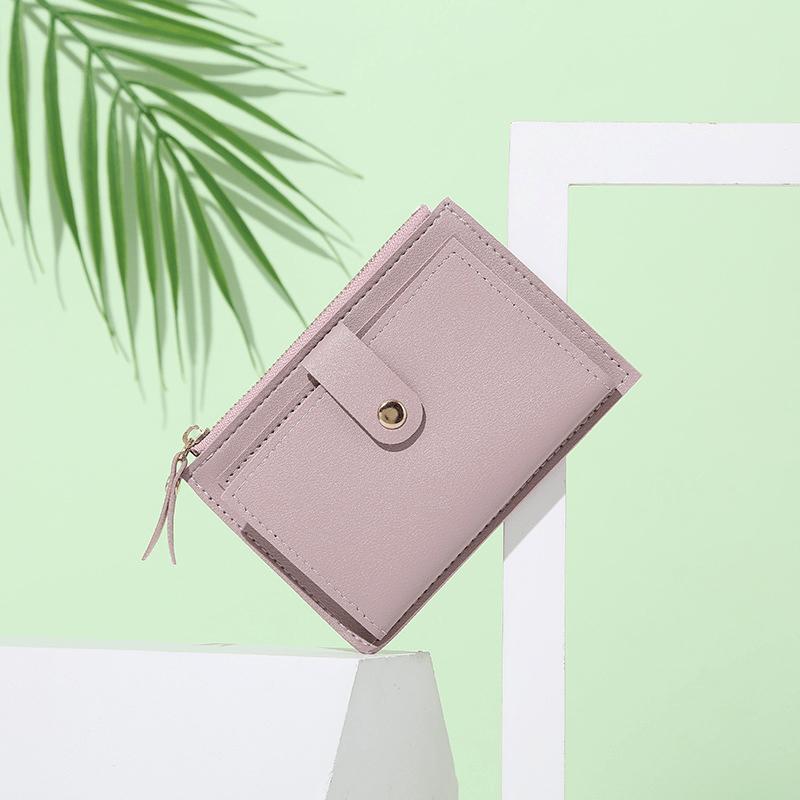 Frauen Geldbörsen PU Leder Weibliche Geldbörse Mini Haspe Solide Multi-Karten Halter Münze Kurze Brieftaschen Schlanke Kleine Brieftasche Zipper haspe