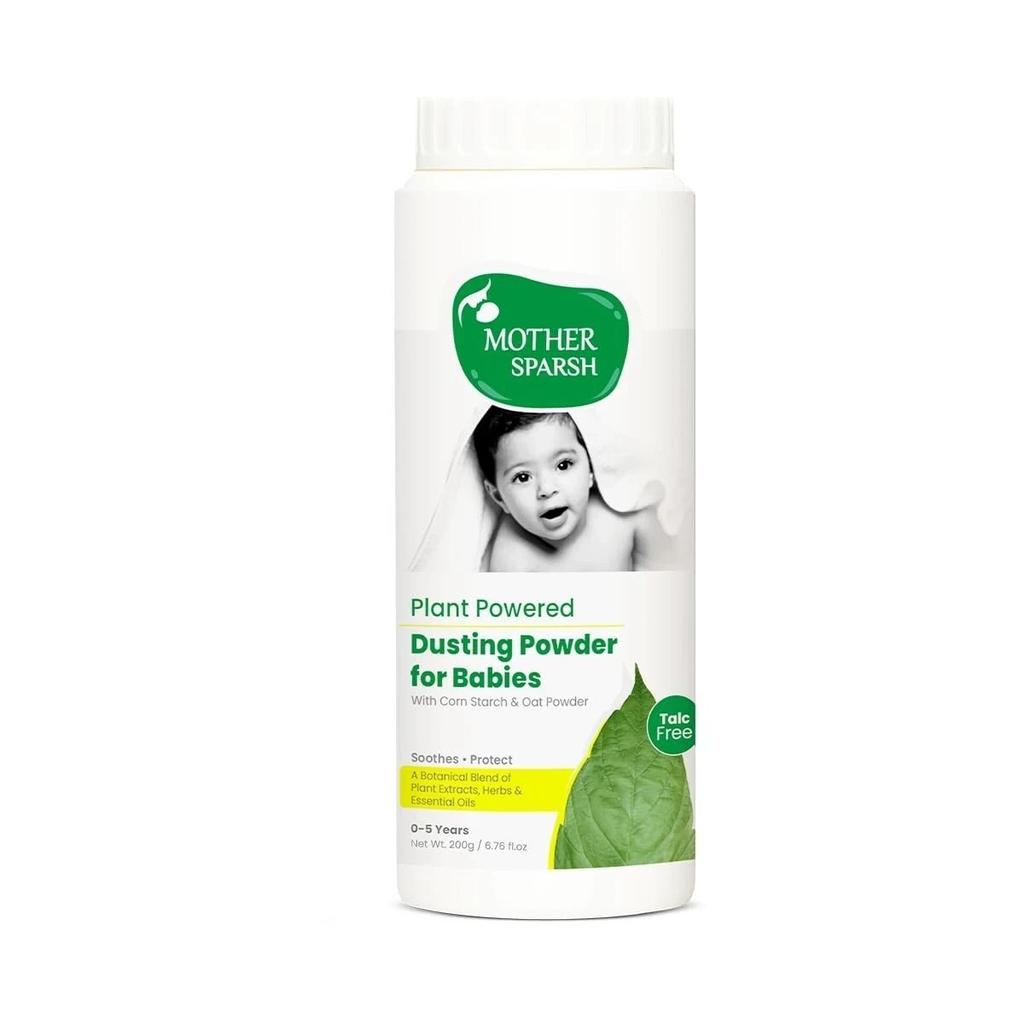 Mother Sparsh Plant Powered Dusting Powder Babies 200g Corn Starch & Oat Powder