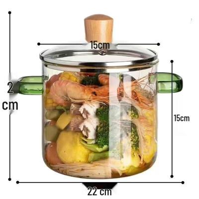 Yoshida Sho 2.3L Suppentopf aus Glas mit Deckel (2er-Pack)