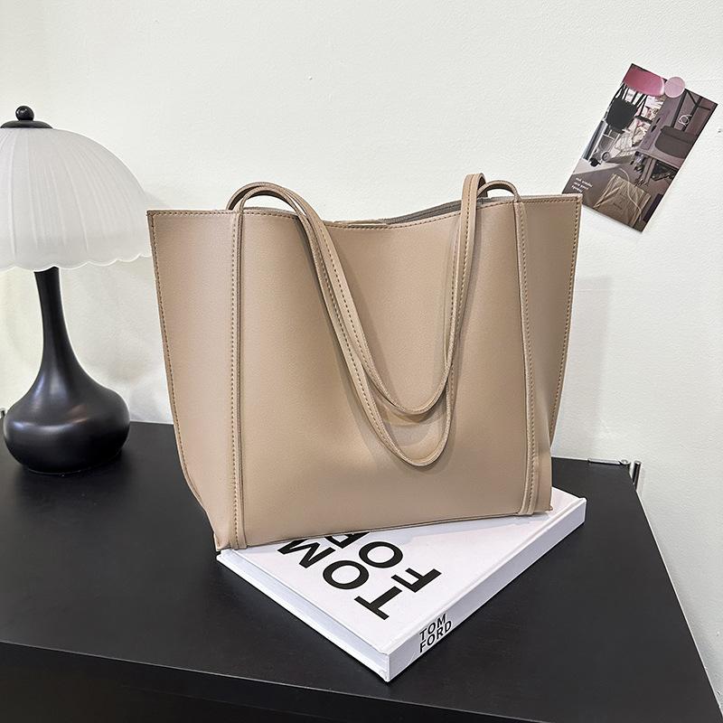 2026 Women's Handbag 2-piece Set PU Leather Large Capacity Magnetic Sealing Daily Leisure Shoulder Bag Solid Color Shopping Bag