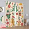 2pcs,2D plane printing Pattern Curtains Christmas Cute Elements (4) Polyester Fabric (without rod) Holiday Ldeal for Bedroom &