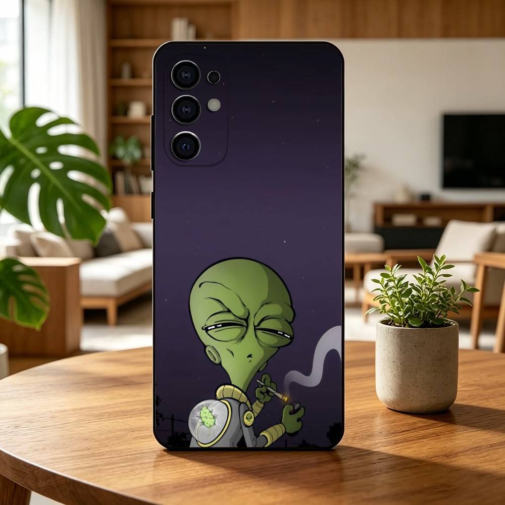 Funny Space UFO A-alien T-thing Phone Case For Samsung S25,S24,S21,S22,S23,S30,Ultra,S20,Plus,Fe,Soft Silicone Black Cover