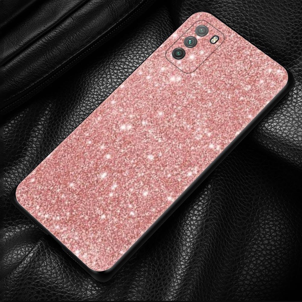 Gold Rosa Rose Glitzer Herzen Hülle Für Xiaomi Mi Poco X3 Pro F3 X3 GT M3 X3 NFC F1 M3 Pro 5G F3 GT Schwarze Hülle Coque Shell