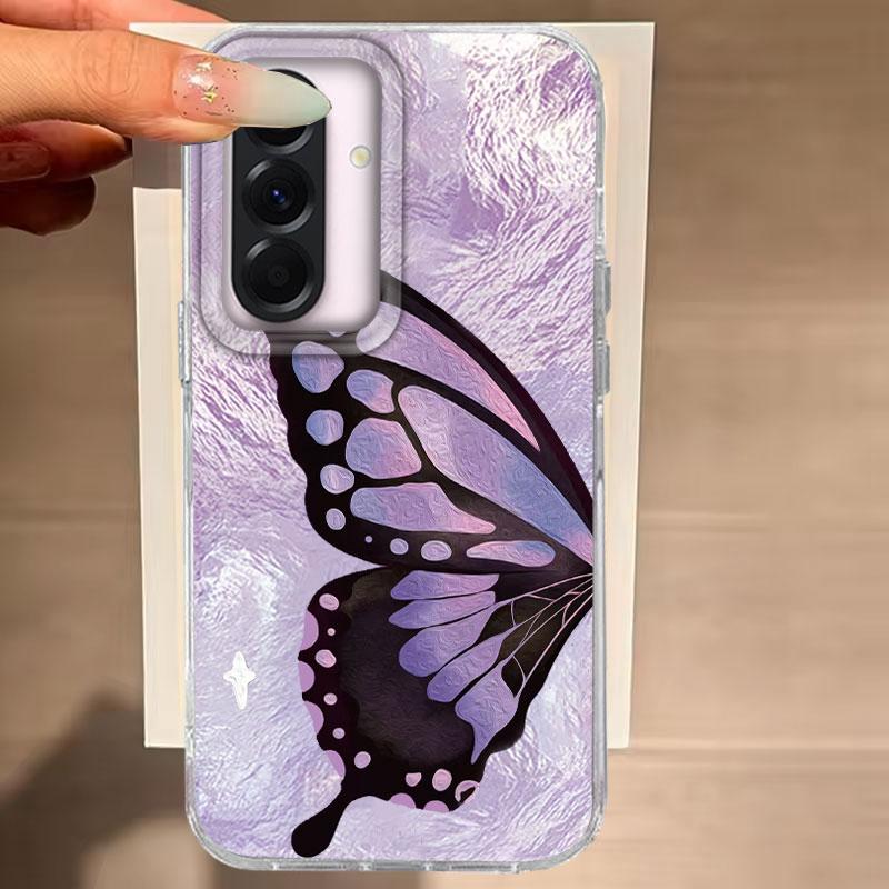 

Чехол для Samsung Galaxy A56 A36 A16 A25 A35 A26 S25 S24 Plus Ultra FE Чехол для телефона Фиолетовый Градиент с бабочками Для Samsung A55 Сумка Samsung Galaxy S22 белый