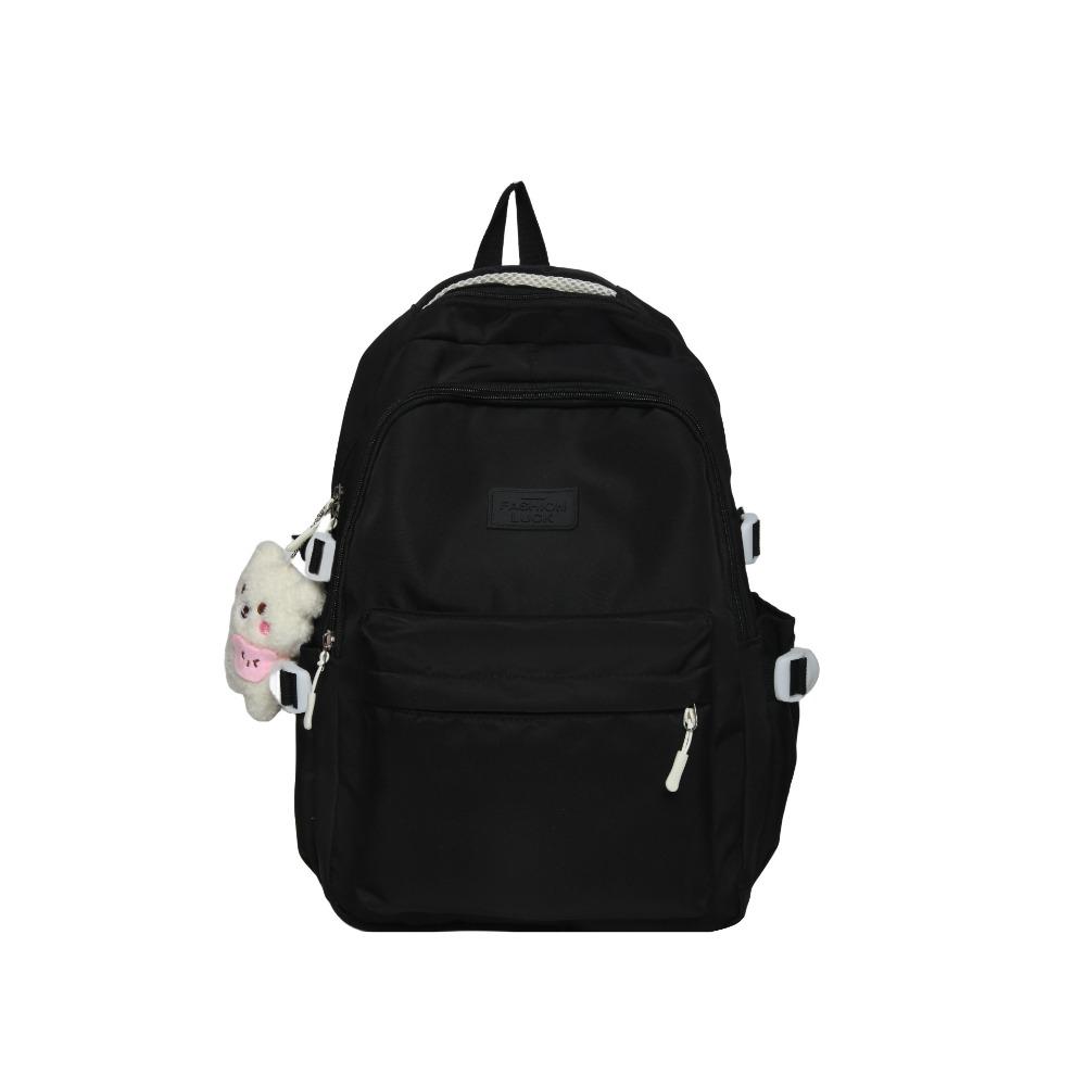 School bag female Japanese junior high school student high school student backpack female large capacity solid color simple computer bag backpack