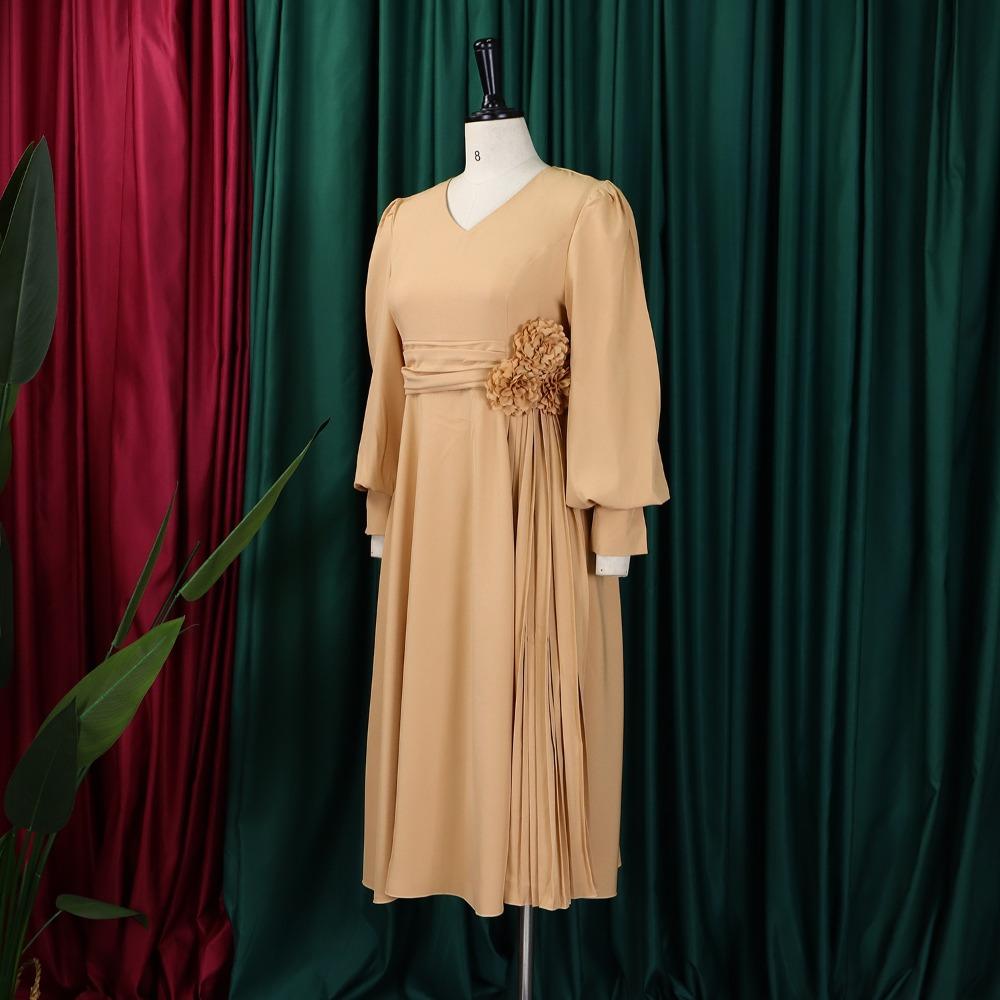 Mode Einfarbig A-Linien-Kleid Hohe Taille Elegant Übergröße Damenkleid Crossborder Frühling