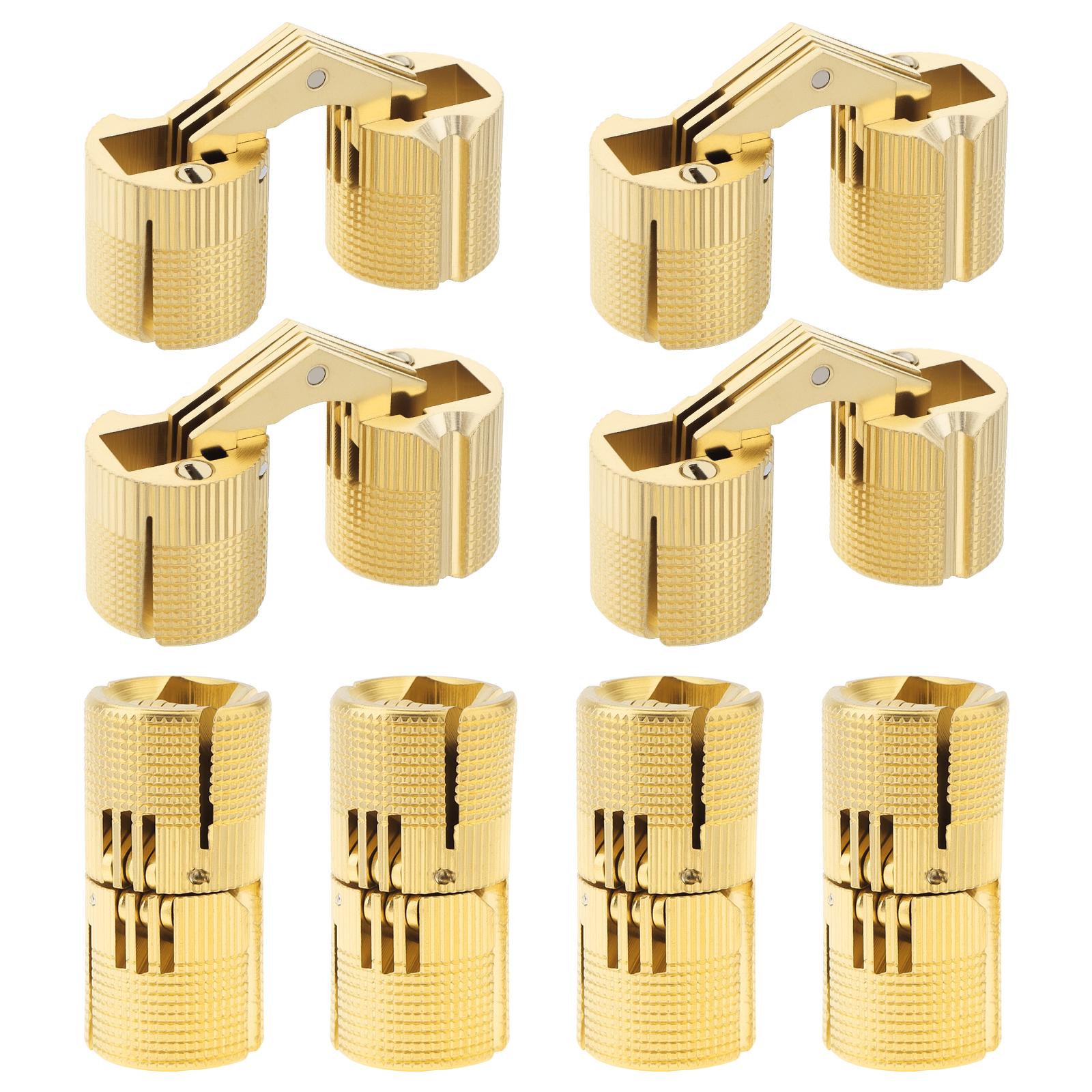 

8 pcs 18 mm Brass Hidden Barrel Hinges - Invisible Concealed Furniture Hinges for DIY Jewelry Box, Cabinets & Secret Doors