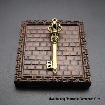 Antique Brass Vajra Key Charm Keychain Pendant for Men and Women