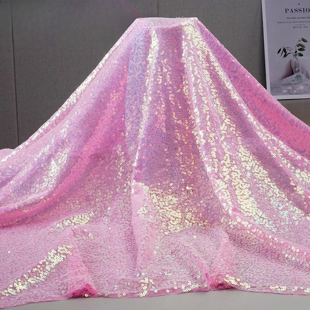 Tessuto Paillettes Ricamate Colorate 3mm Tessuto Paillettes Per Costumi da Palco da Sera Tovaglia per Sfondo Borsa da Viaggio Vestiti per Bambole Accessori Fai da Te Tessuto