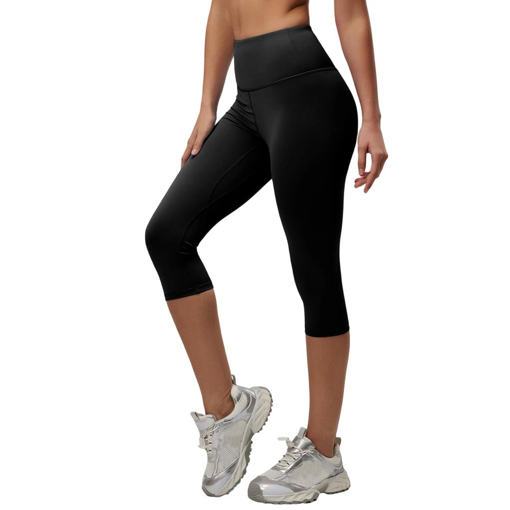 High Waist Tummy Control Capri Leggings for Women Butt Lifting Workout Yoga Pants Outdoor Running Fitness Slim Fit Stretch