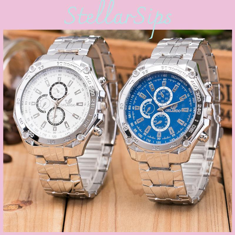 Steel Stylish Men Band Watch Business Alloy Timepiece Casual Wear Accessory