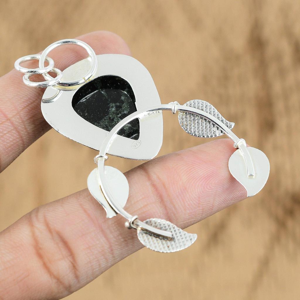 Natural Star Galaxy Jasper 925 Sterling Silver Handcrafted Handmade Wife Pendant