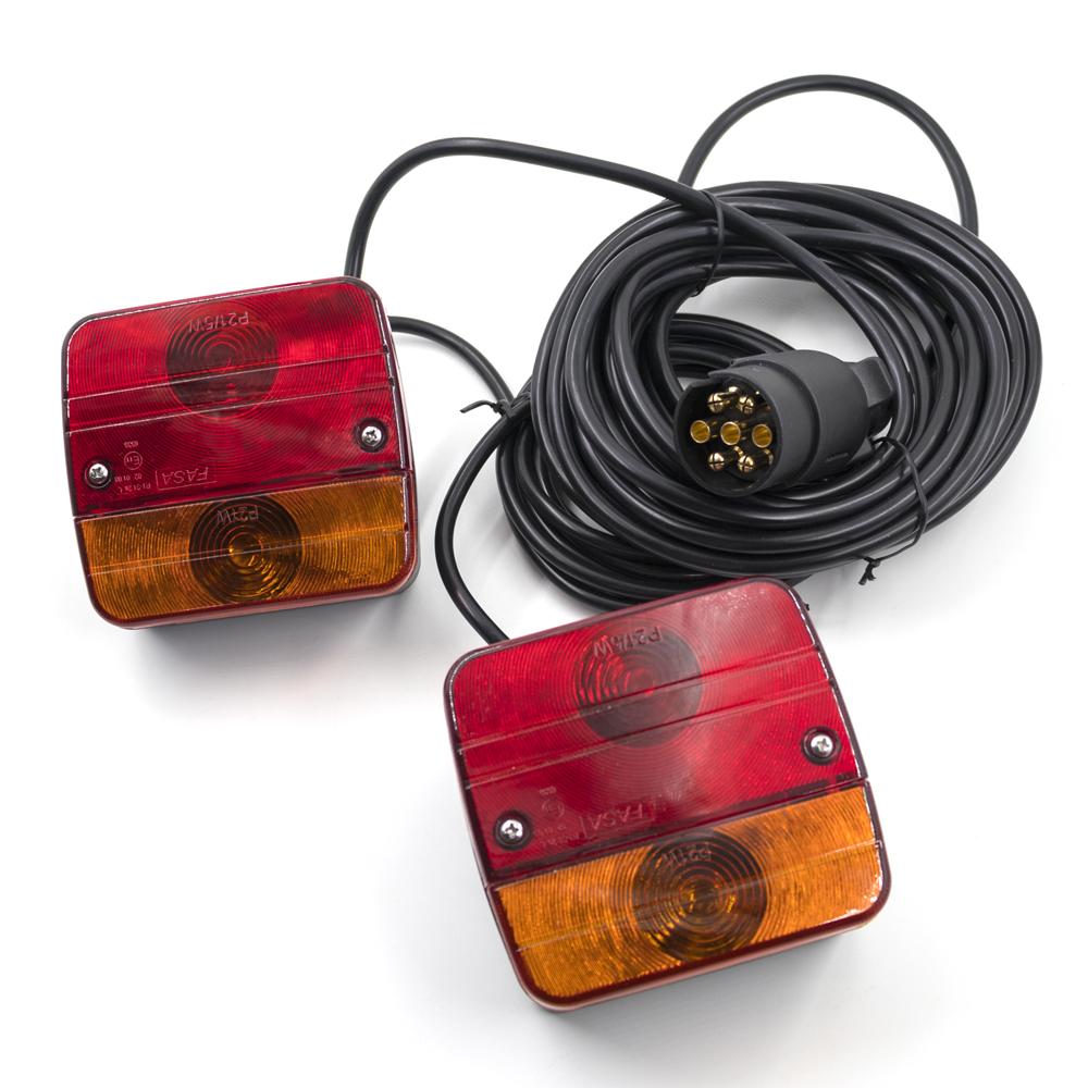 1 Set 12V Trailer Lightboard Taillight 10m Cable 7 Pin Brake Stop License Number Plate & Reflector Turn signal & Warning light