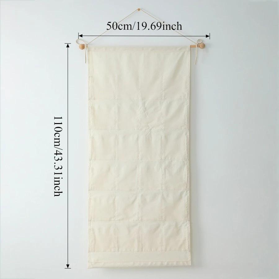 1PC Christmas Advent Calendar with 24 Pockets Soft Canvas Wall Hanging Organizer Festive Decor for Kids Gifts Home Wall Calenda