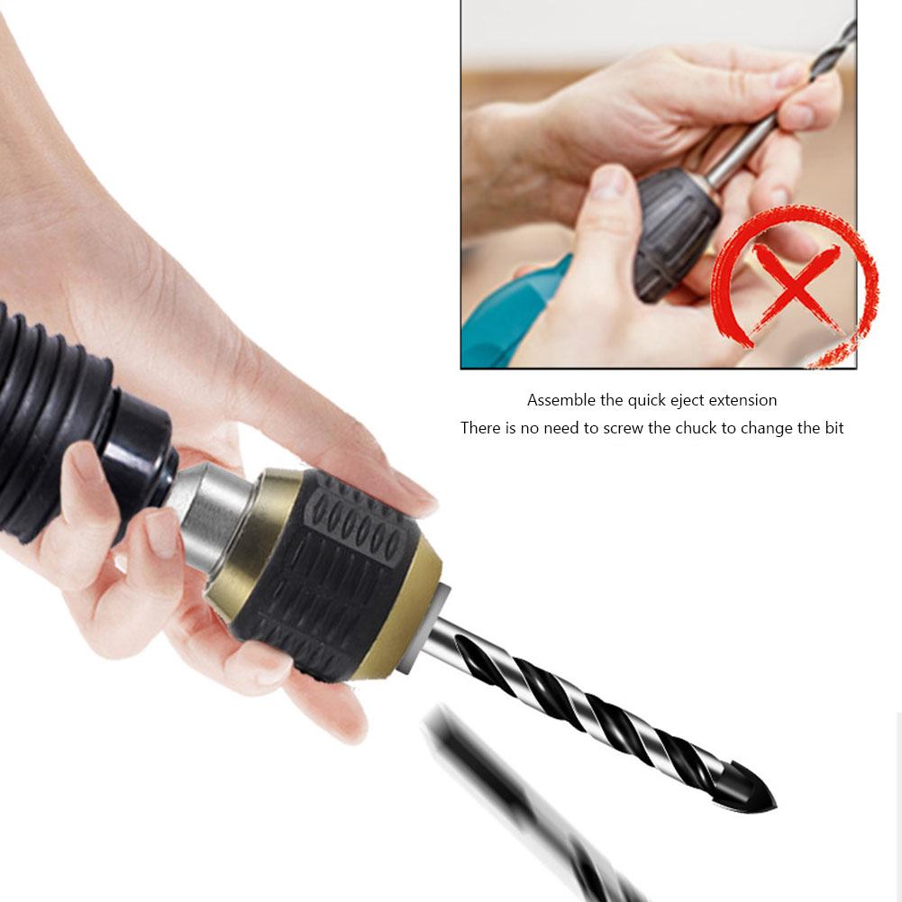 1/4 Inch, 60mm, Hexagonal Shank, Quick Coupling, Drill Bit Adapters, for Deck