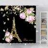 Tour Eiffel Paysage Urbain Ensemble de Rideaux de Douche Crochets Tissu Suspendu Décoration Moderne pour la Maison Rideau de Salle de Bain Tissu Polyester Écran de Douche